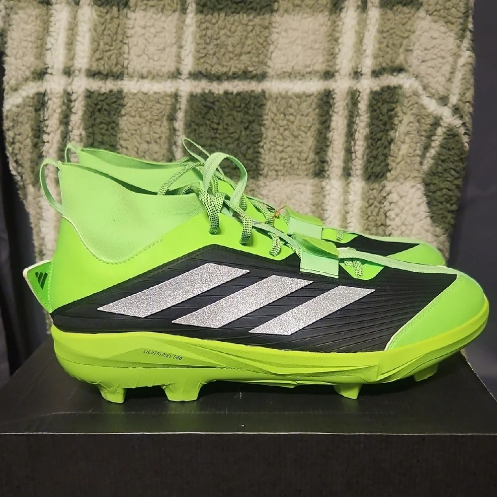 adidas Men's adizero Edge+ Baseball Cleats: GREEN/BLACK: NEW IN BOX: SIZE 16